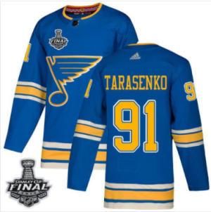 Blues #91 Vladimir Tarasenko Blau Alternate 2019 Stanley Cup Final Stitched